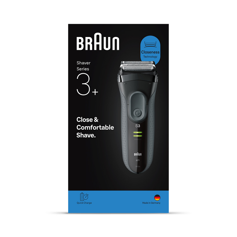 Braun Series 3+ electric shaver 3000S grey - British product