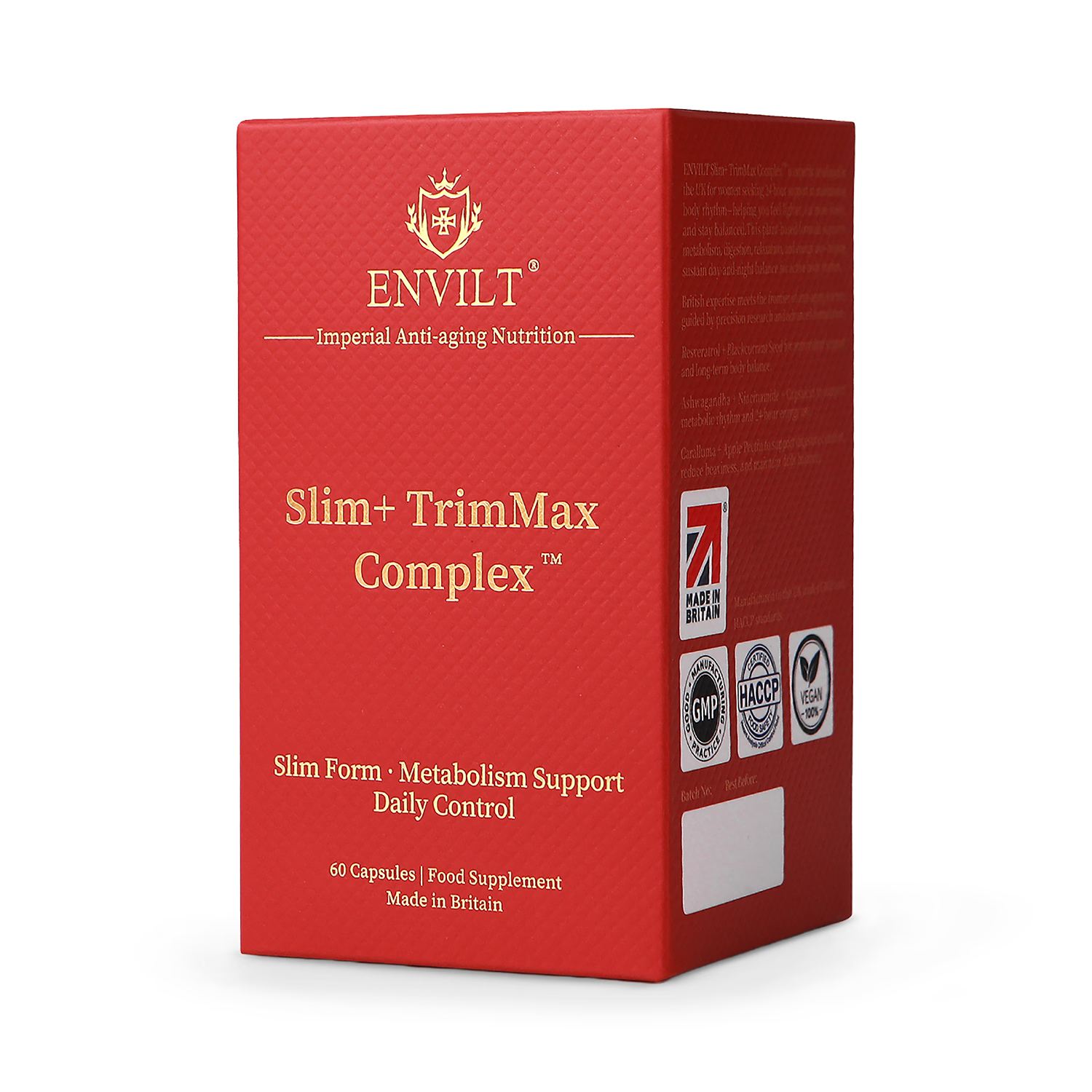 Envilt Slim+ TrimMax Complex supplement 60 capsules, imported from the UK