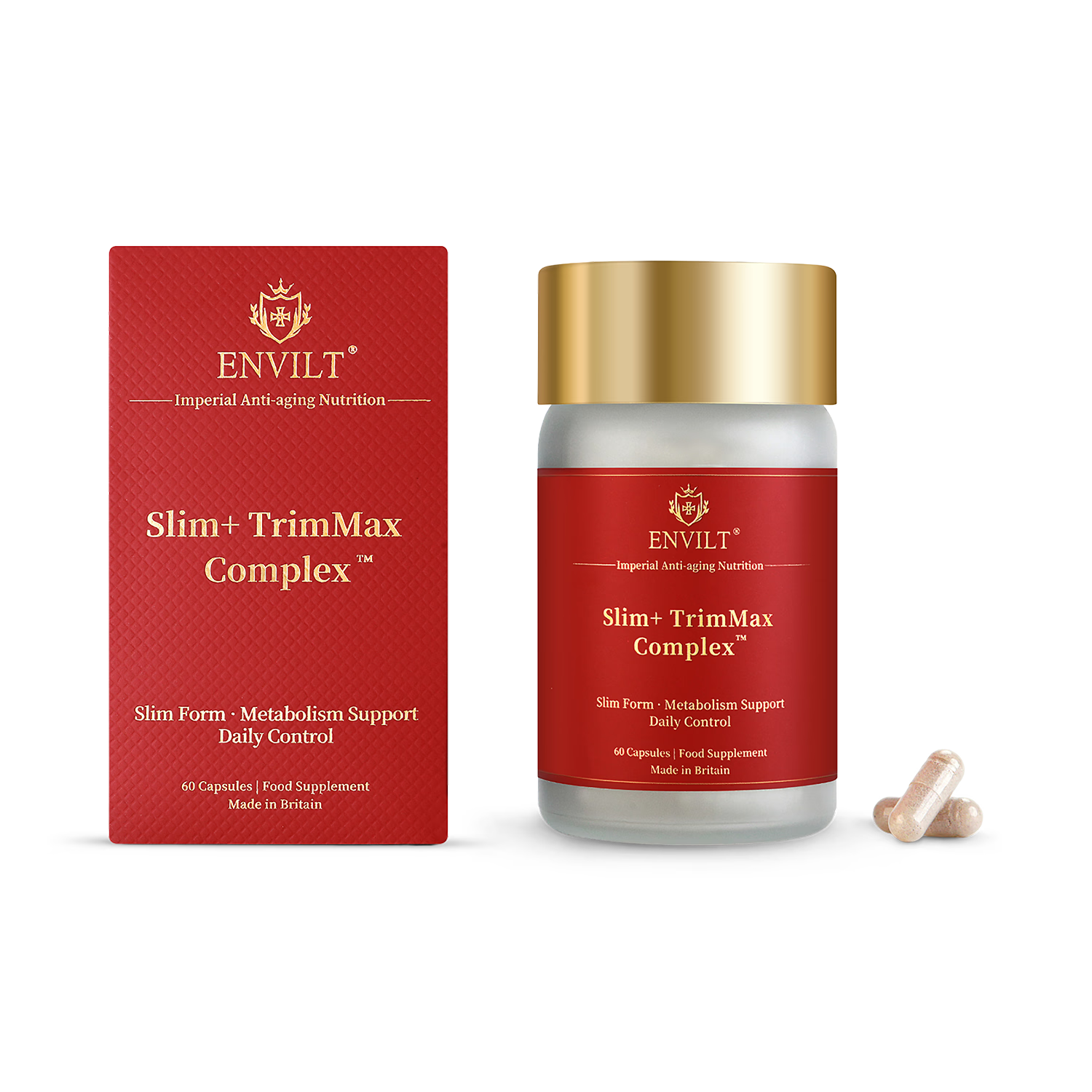 Envilt Slim+ TrimMax Complex supplement 60 capsules, imported from the UK