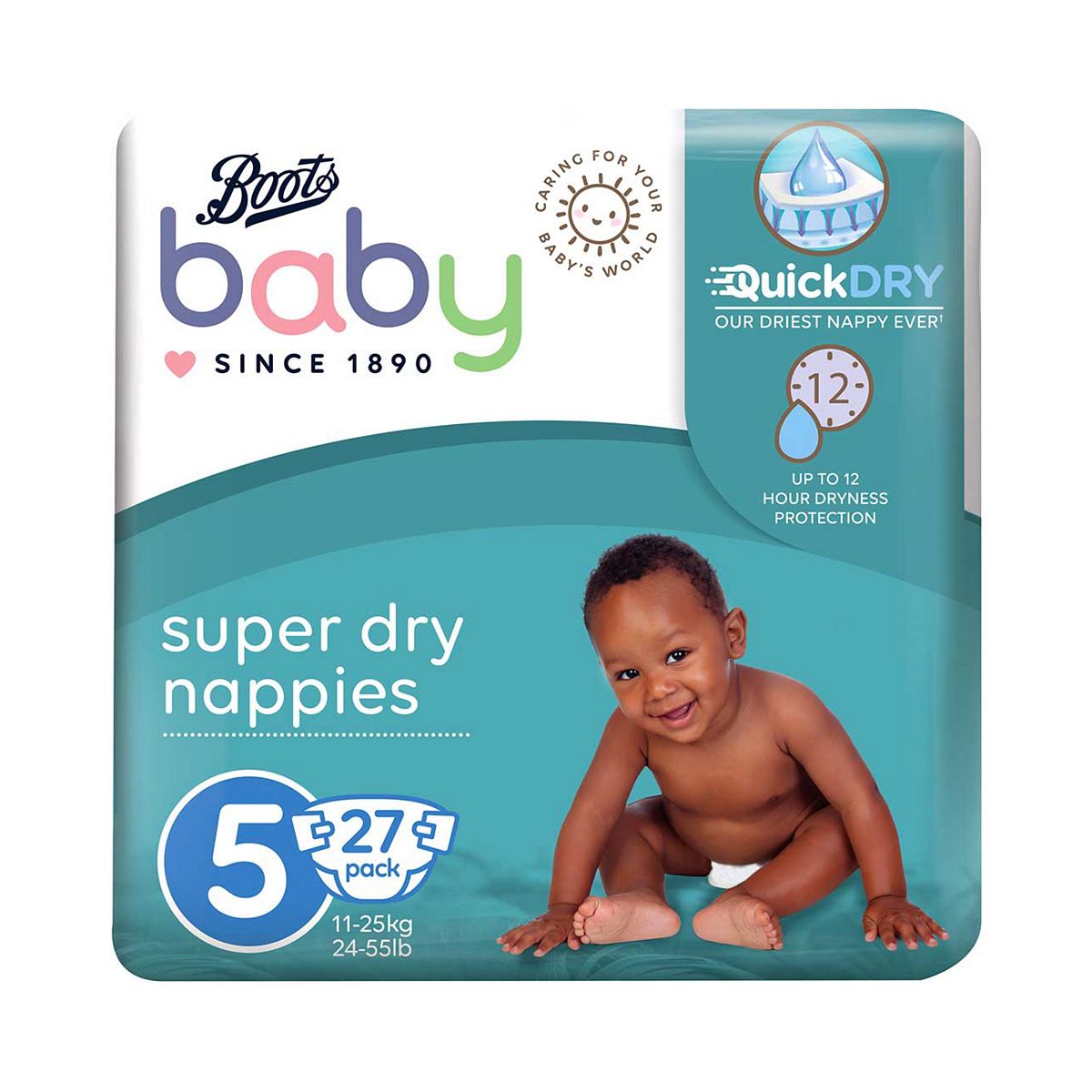 Boots Baby Super Dry Junior Nappies Size 5 27s Baby Accessories & Cleaning Boots   