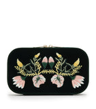 WOLF Zoe floral-embroidered travel jewellery case (British brand)