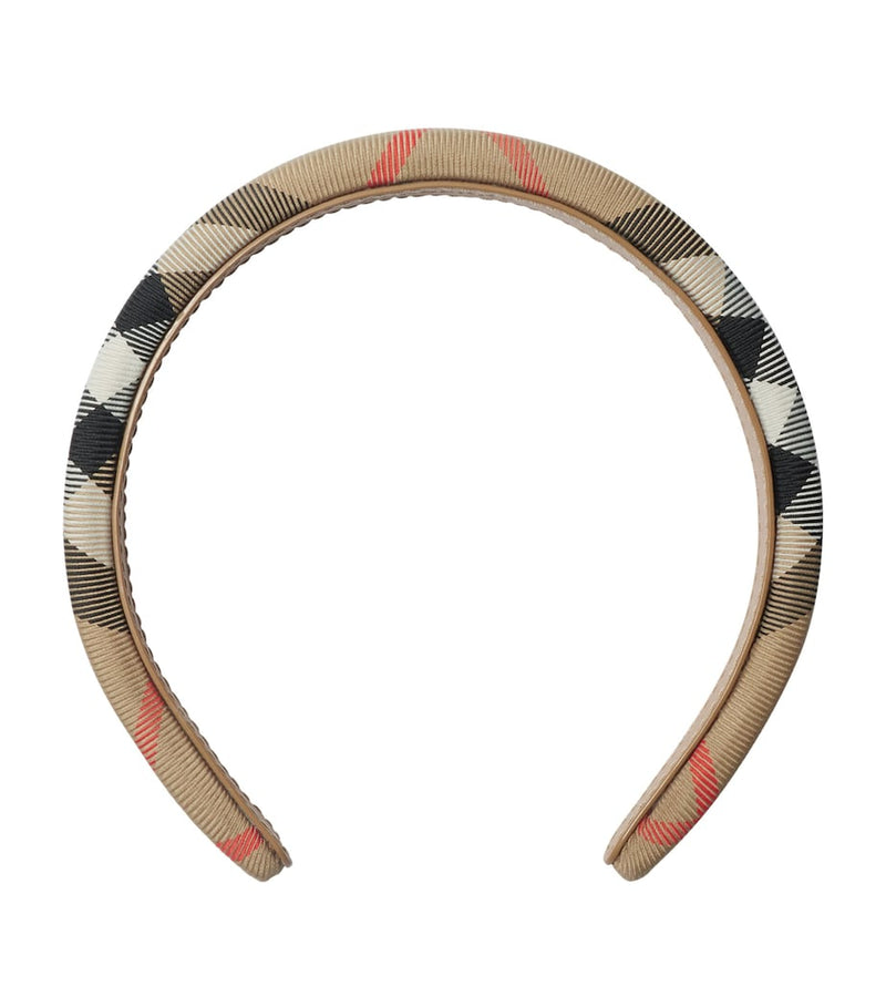 Burberry kids padded headband with check pattern - British product