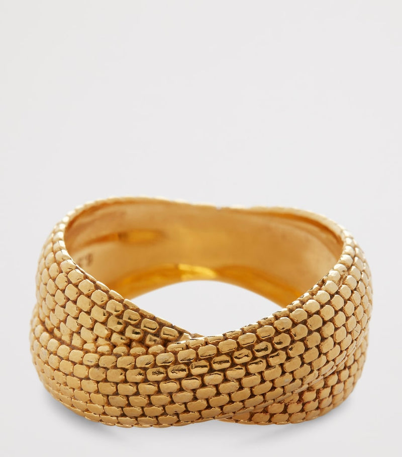 Monica Vinader gold vermeil crossover ring - British product