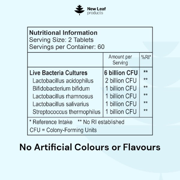 New Leaf Probiotic Multi Strain 120 Tablets, UK version
