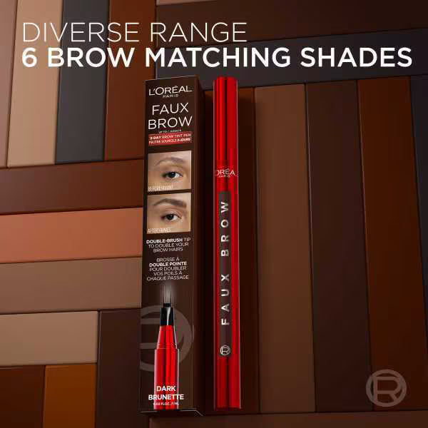 L'Oréal Paris Faux Brow Pen Dark Brunette, imported from the UK