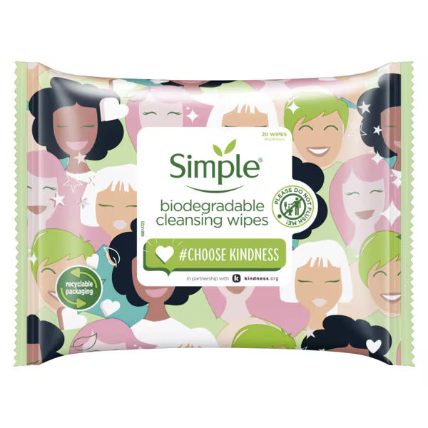 Simple Kindness Edition Cleansing Face Wipes 20 Pack (British brand)
