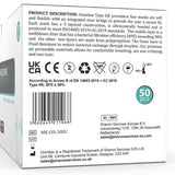 Omnitex Type IIR black disposable surgical face mask 50pk, UK version