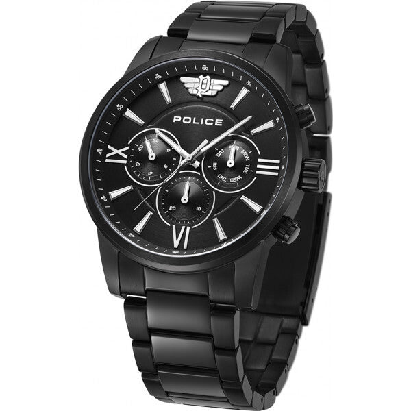 Police black men's Avondale watch with stainless steel strap UK version