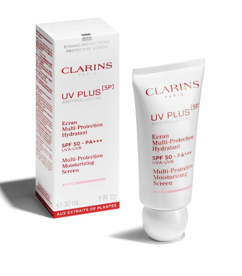 Clarins anti-pollution SPF 50 moisturising sunscreen with rose-pink tint 30ml - British product