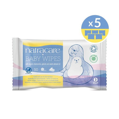 Superdrug Natracare Organic Baby Wipes 50 Wipes x 5 Packets- Buy online at McGrocer