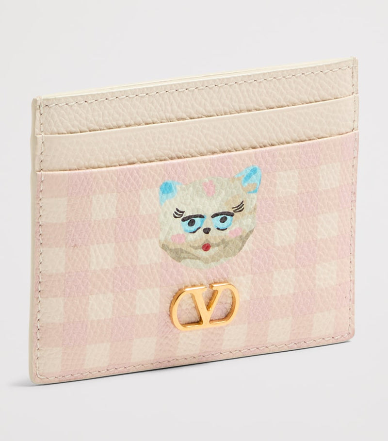 Valentino Garavani VLogo Signature grained leather card holder, imported from the UK