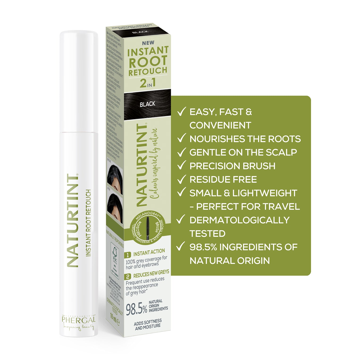 Naturtint root retouch Black 10ml, imported from the UK