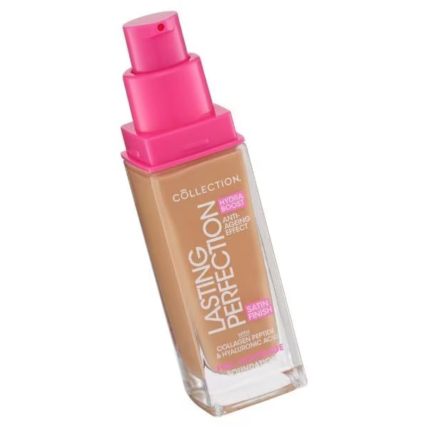 No7 Lasting Perfection Satin Foundation Toffee Warm, imported from the UK