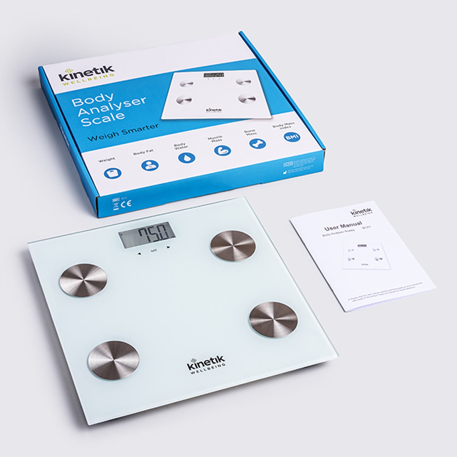 Kinetik body analyser scales digital display - British product