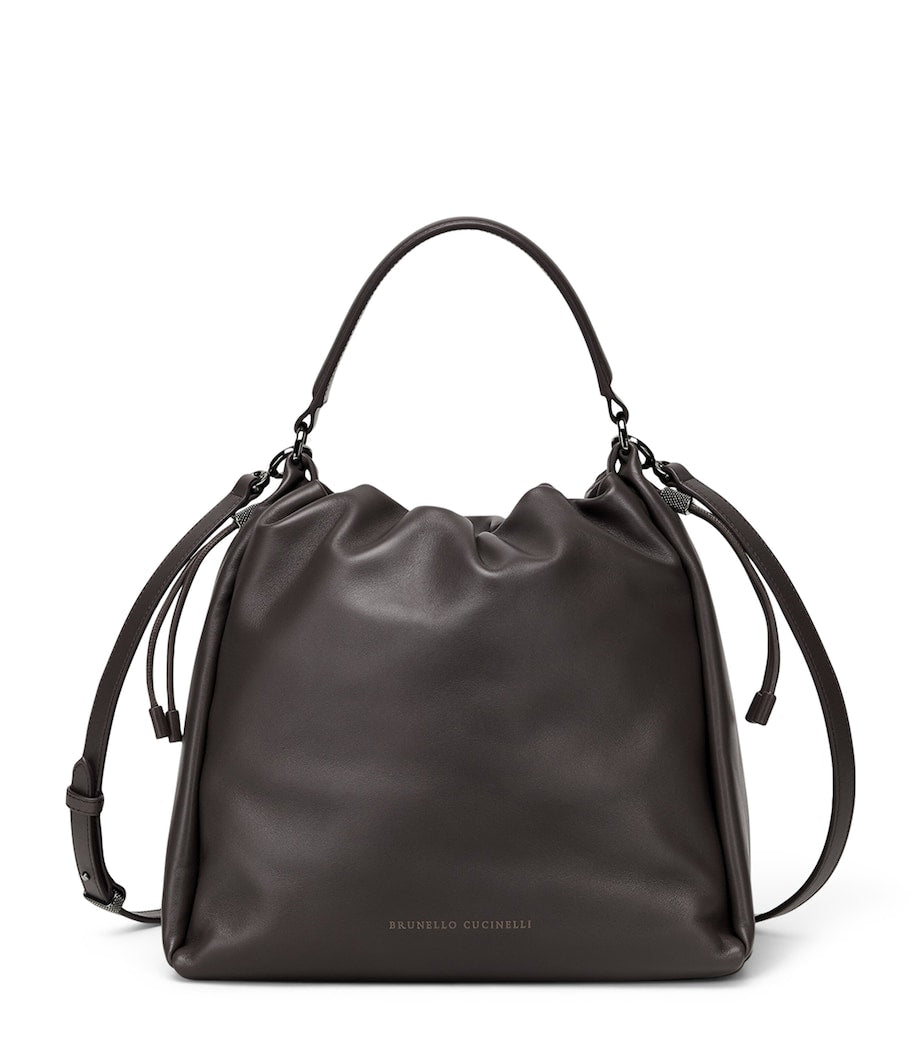 Brunello Cucinelli Mellow bucket bag leather, UK version
