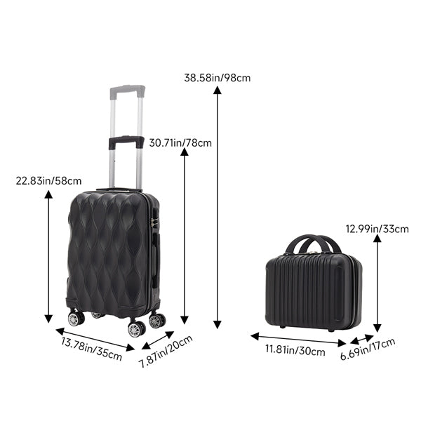 Livingandhome 2 Pcs Hard Shell Travel Suitcases Set