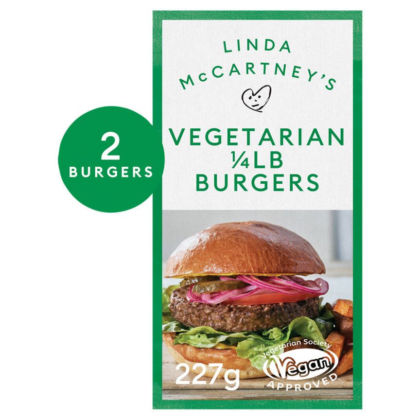 Linda McCartney's 2 Vegetarian 1/4 lb Burgers