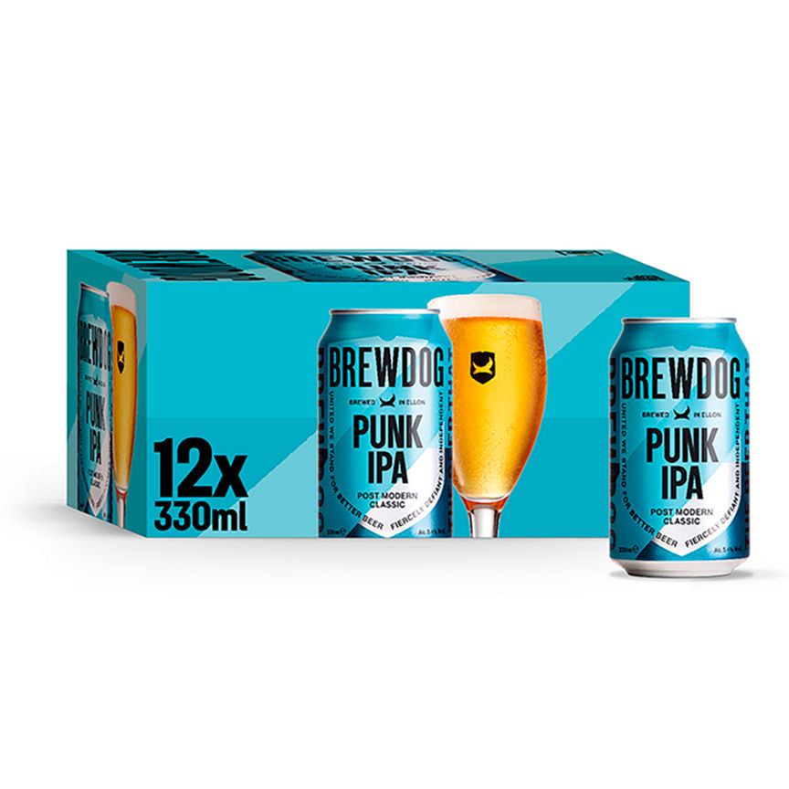 BrewDog Punk Post Modern Classic IPA 12 Pack Beer & Cider ASDA   