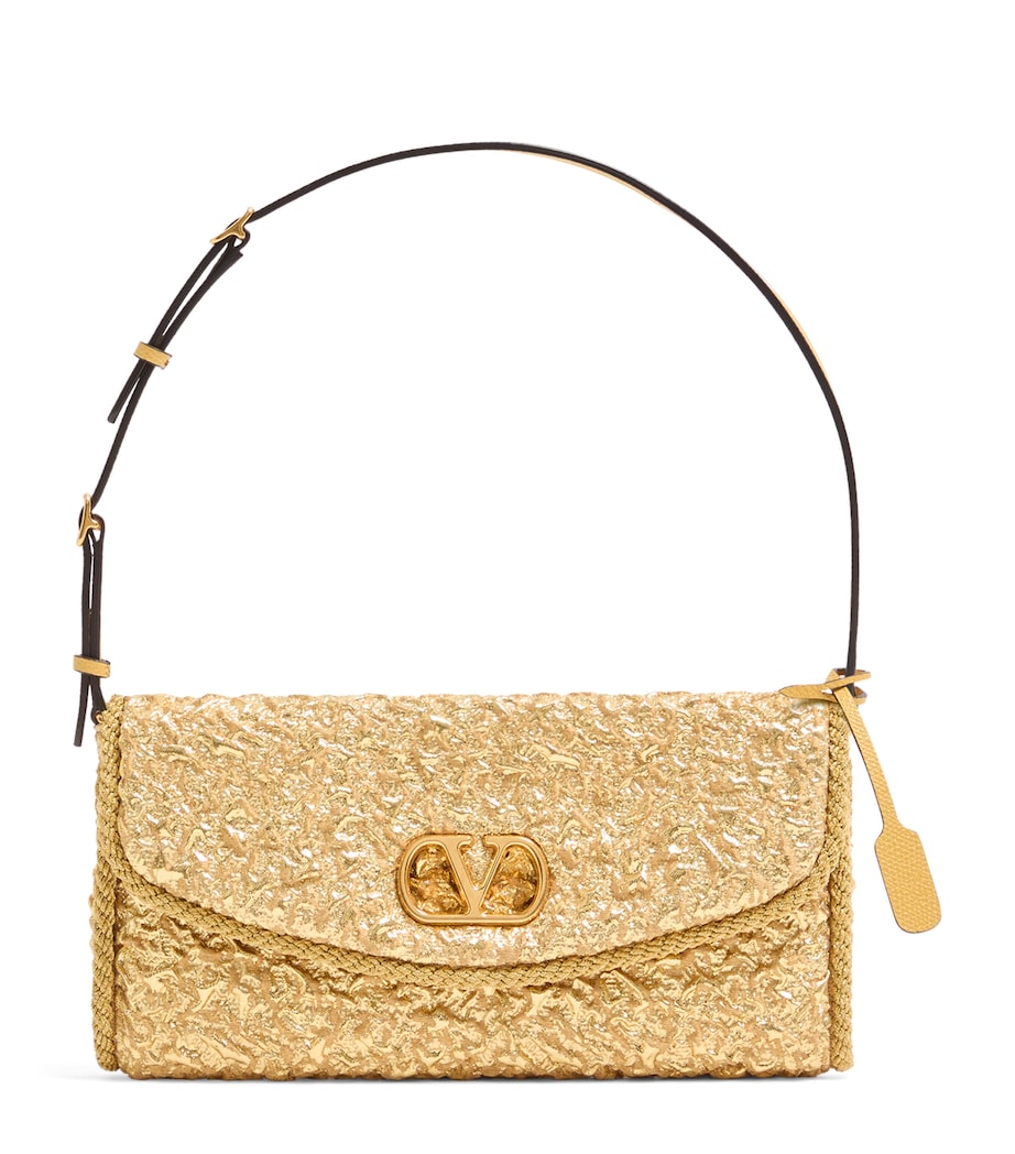 Valentino Garavani Metallic Vain Soft Shoulder Bag, imported from the UK