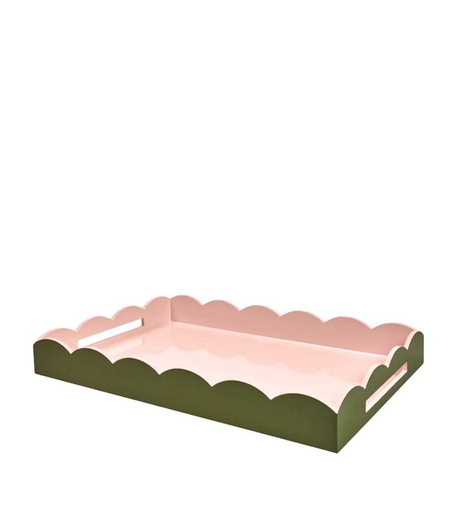 Addison Ross lackierte Ottoman-Servierplatte in Pink und Khaki 44x66cm, importiert aus Großbritannien