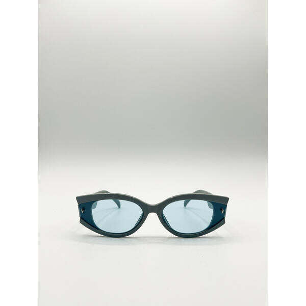 SVNX oval rectangular vintage blue sunglasses, UK version