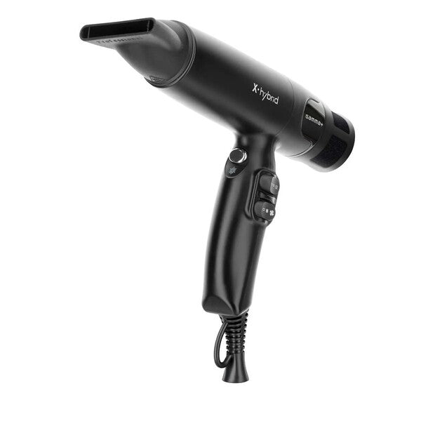 Gamma+ X-Hybrid lightweight hairdryer Black UK version