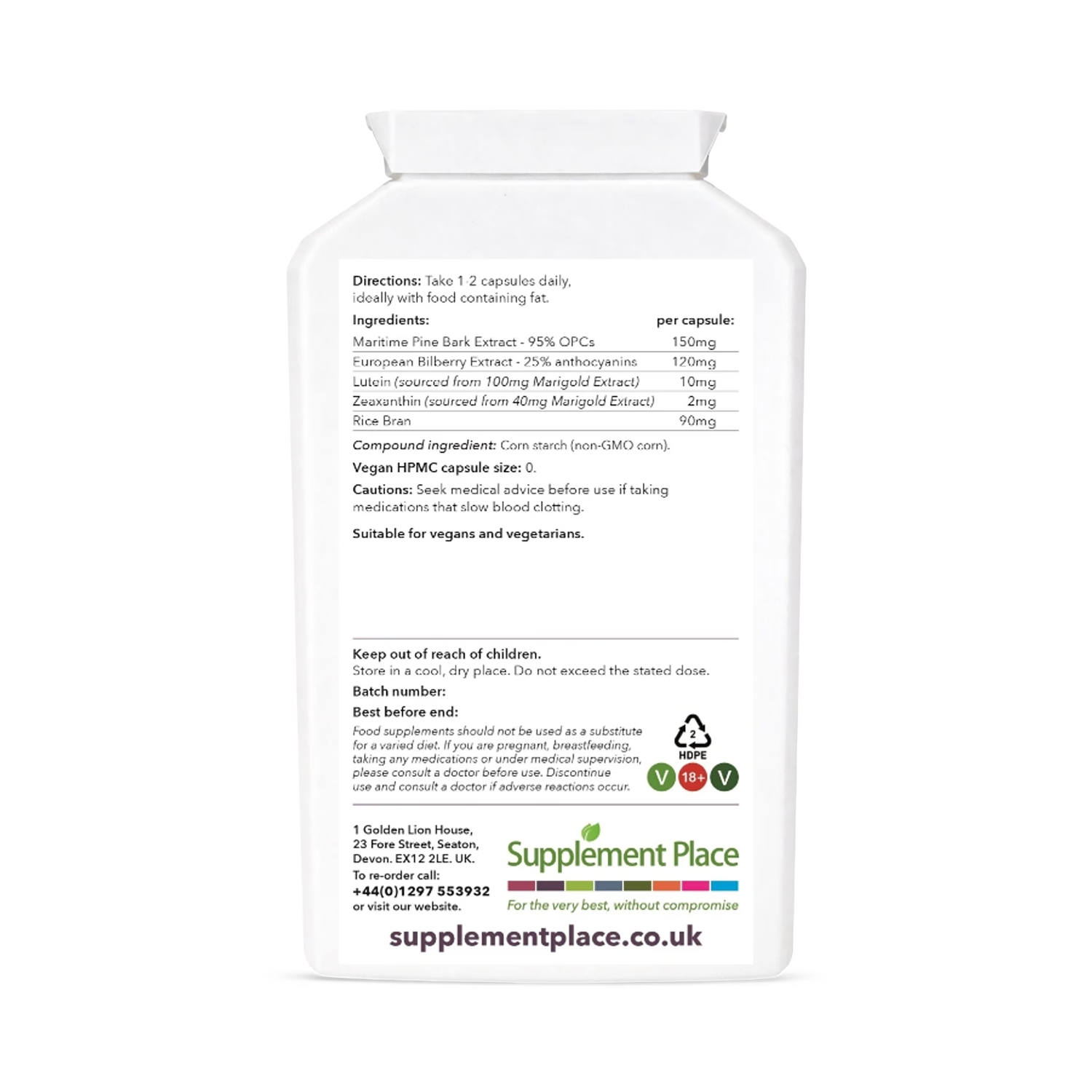 Supplement Place ClearVision eye supplement 240 capsules - British product