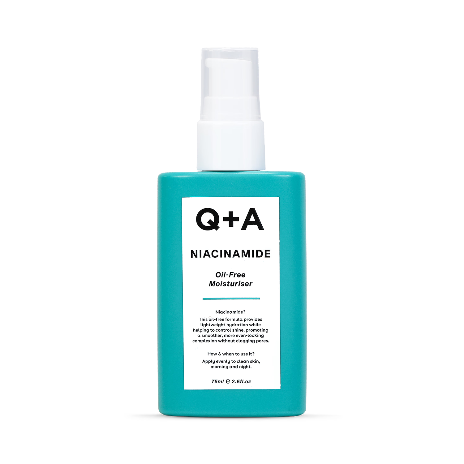 Q+A Niacinamide Oil-Free Moisturiser 75 ml, imported from the UK