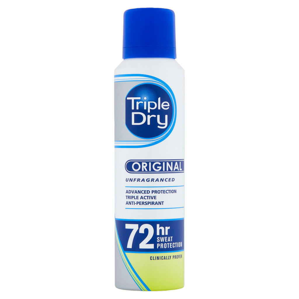 Triple Dry Anti-Perspirant Deodorant, Fragrance Free 150ml