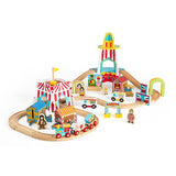 Bigjigs Rail Wooden Fun Fair Train Set, 54 Play Pieces GOODS Superdrug   