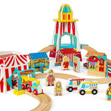 Bigjigs Rail Wooden Fun Fair Train Set, 54 Play Pieces GOODS Superdrug   