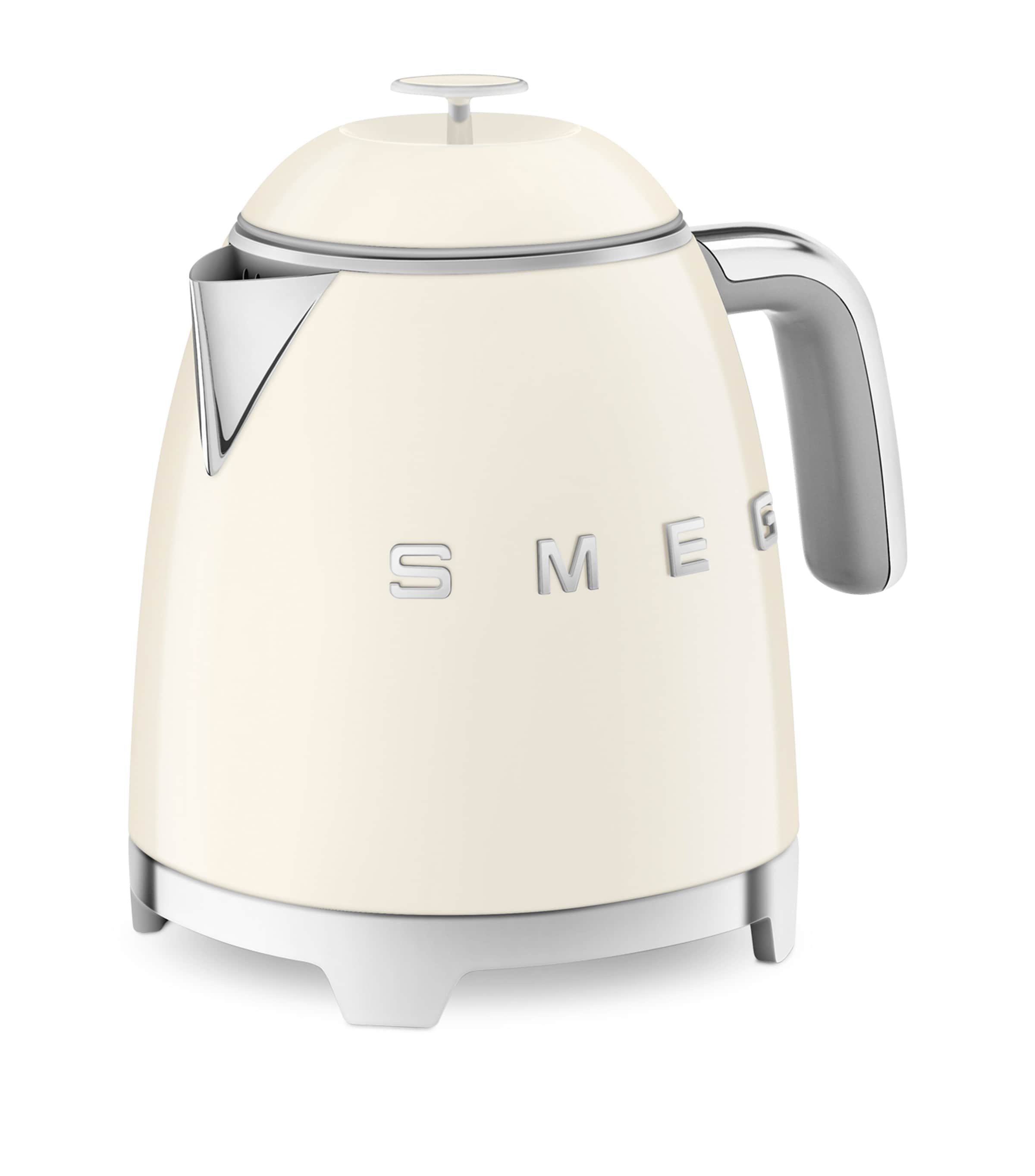 Smeg mini retro kettle with stainless steel handle and base (British brand)
