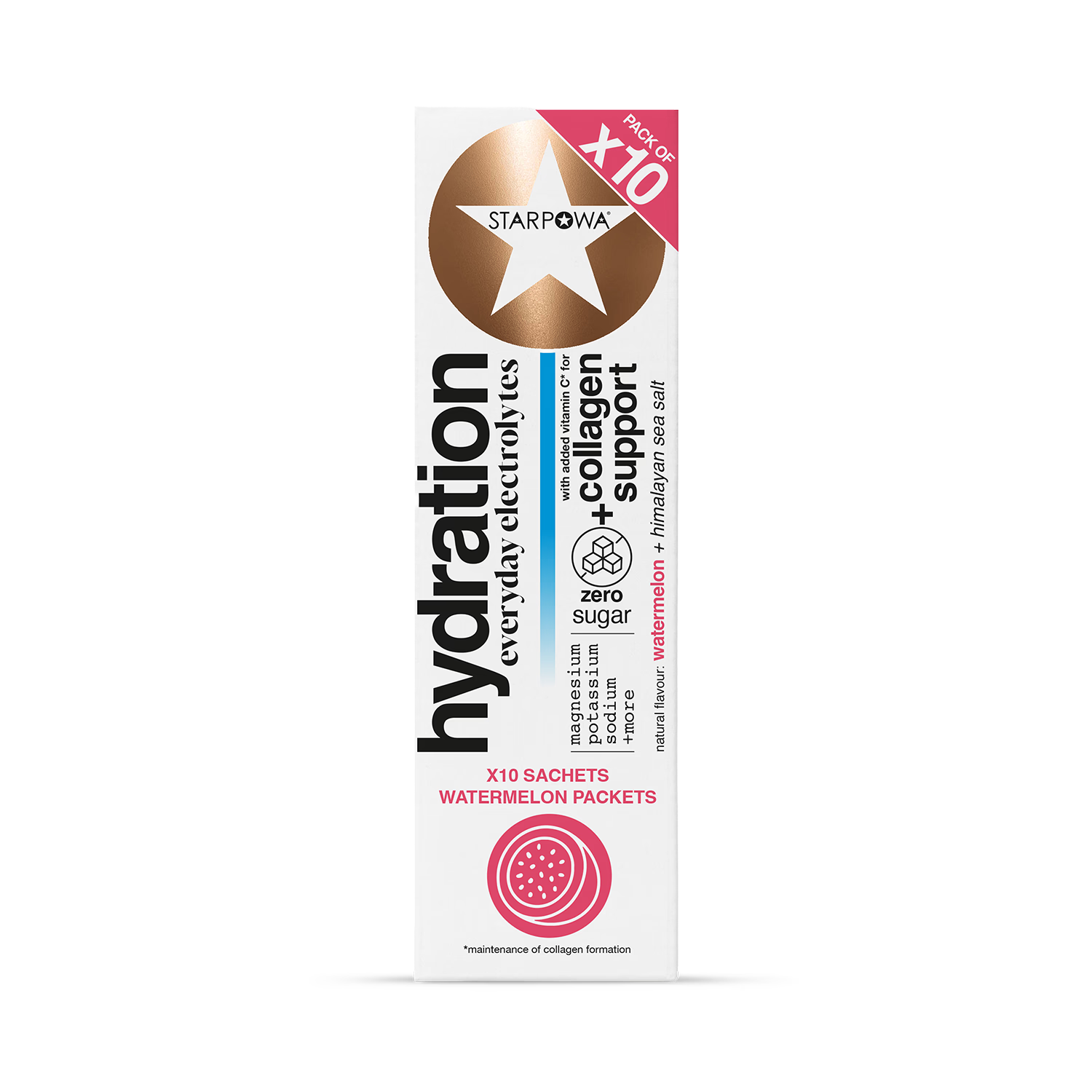 Starpowa hydration sachets watermelon flavour 10 sachets, UK version