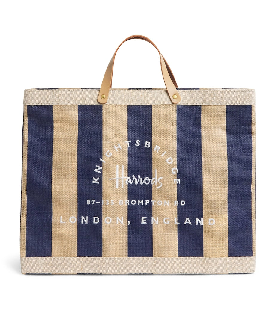 Harrods large canvas stripe Knightsbridge shopper bag - British product