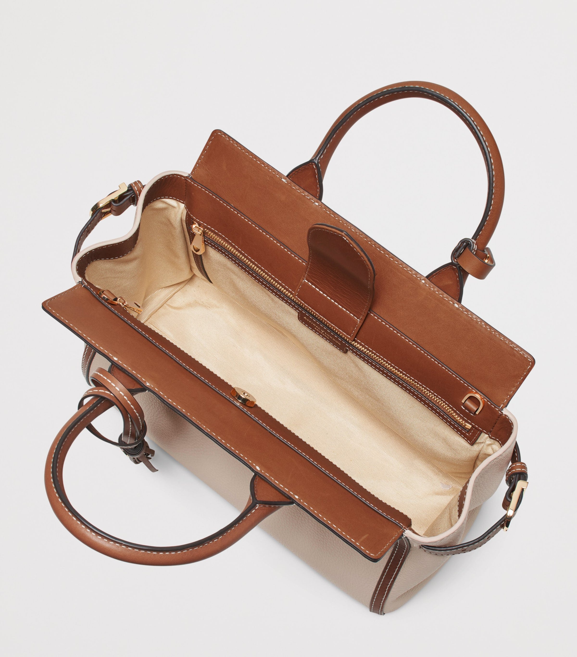 Aspinal of London Savannah top-handle bag in grained leather (British brand)