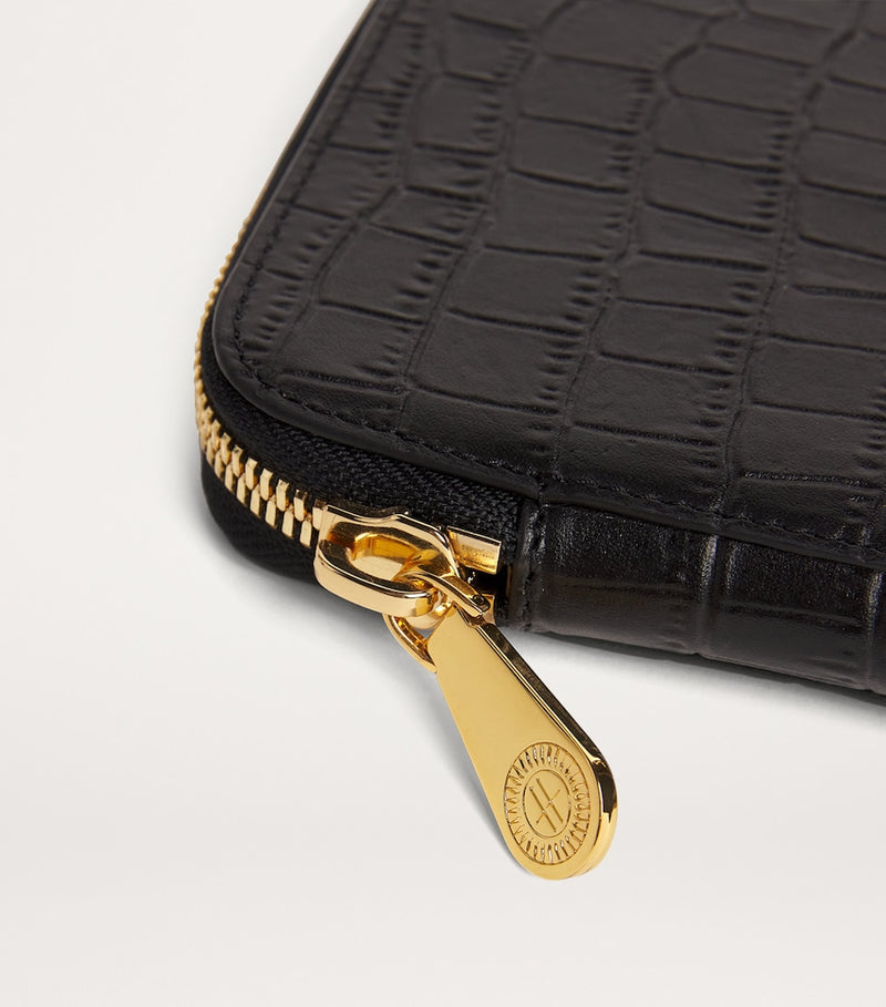 Harrods large croc-embossed leather pouch, UK version