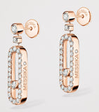 Messika Move Uno rose gold diamond earrings 0.40ct, UK version