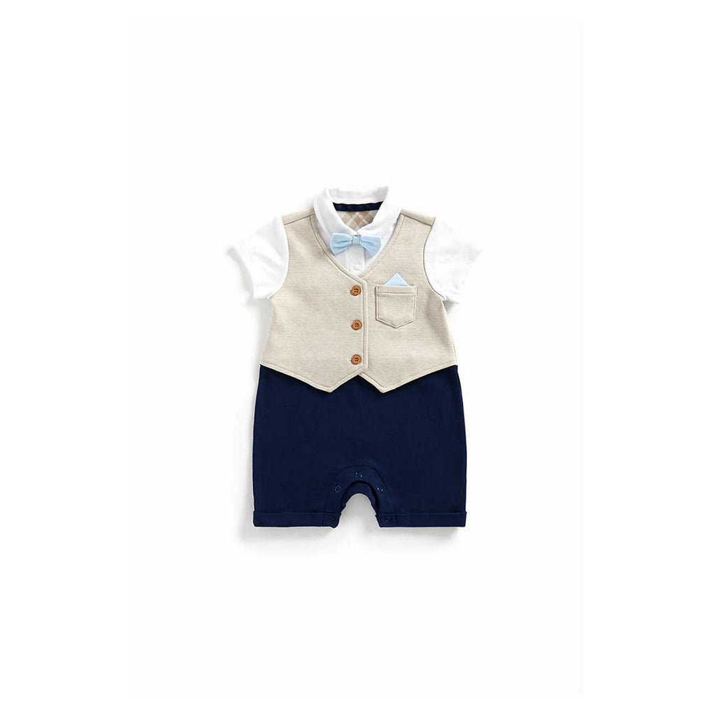 Shorts, Shirt, Waistcoat And Bow Tie Romper