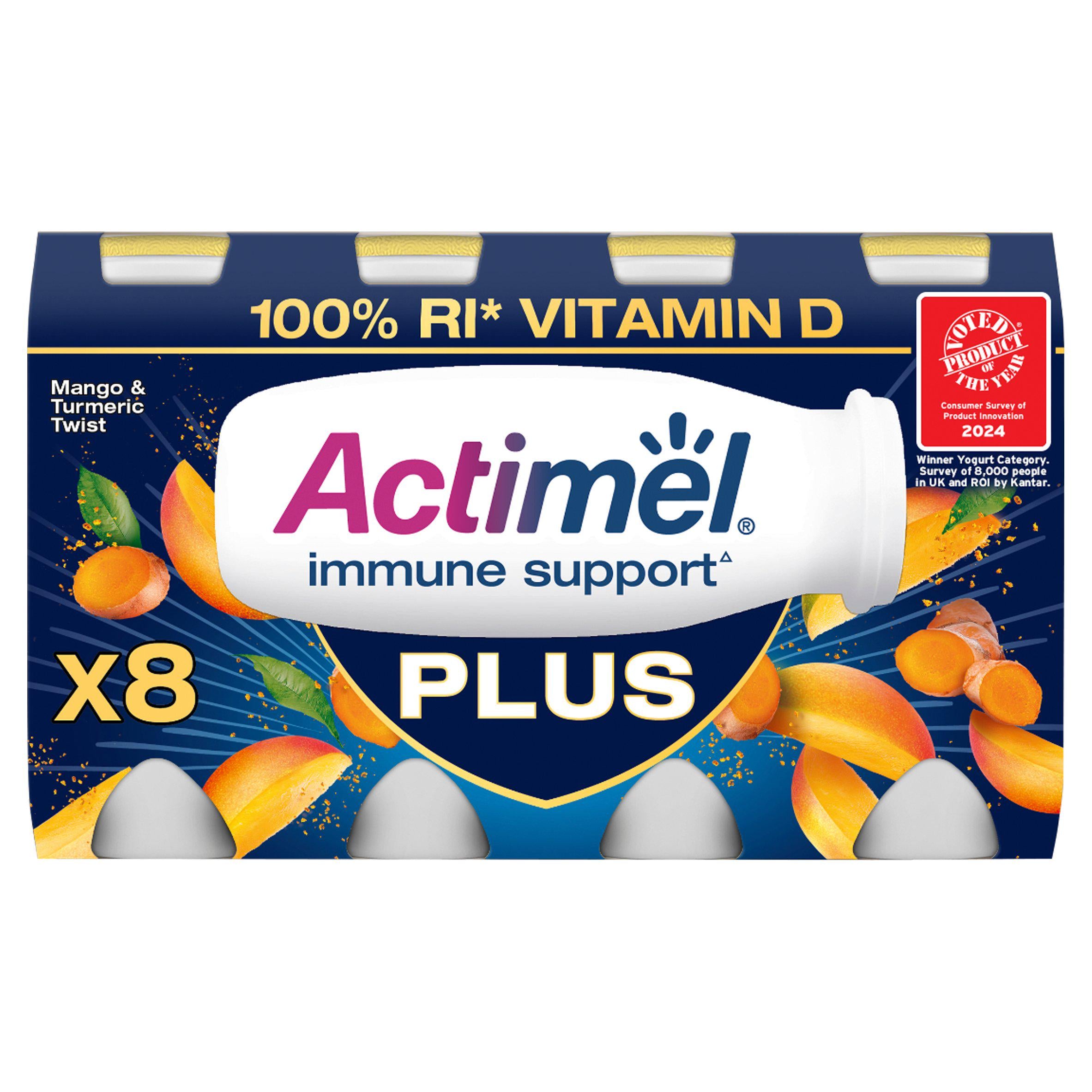 Actimel Plus Mango & Turmeric Twist 8x100g GOODS Sainsburys   