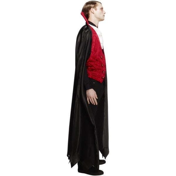 Fever adult vampire costume with waistcoat and cape (British brand)