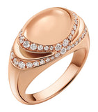 Bvlgari Cabochon ring 18kt rose gold with pavé diamonds, UK version
