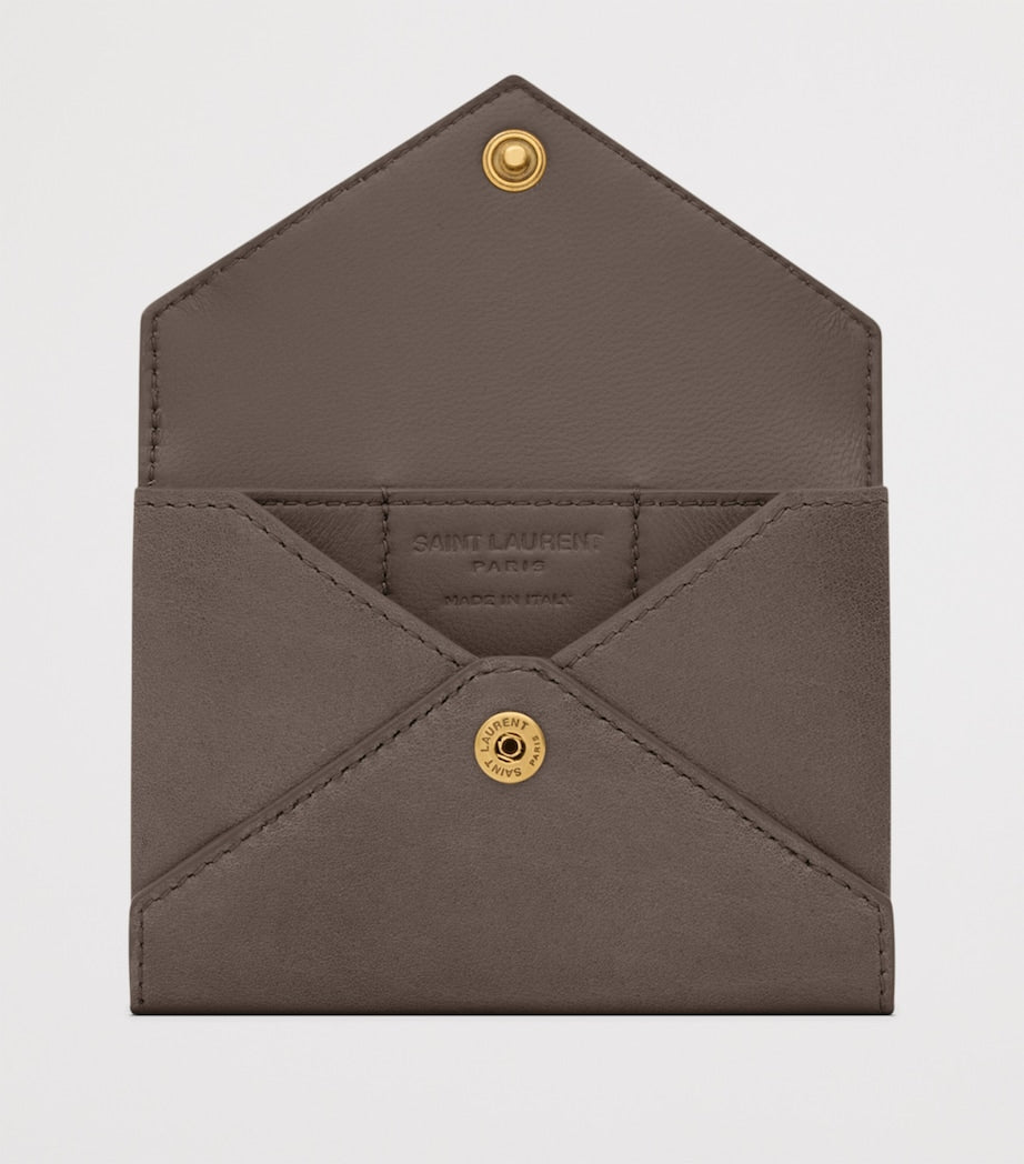 Saint Laurent letter card holder in calfskin leather, imported from the UK