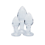 Clarity Utopian Trinity glass butt plug set, UK version