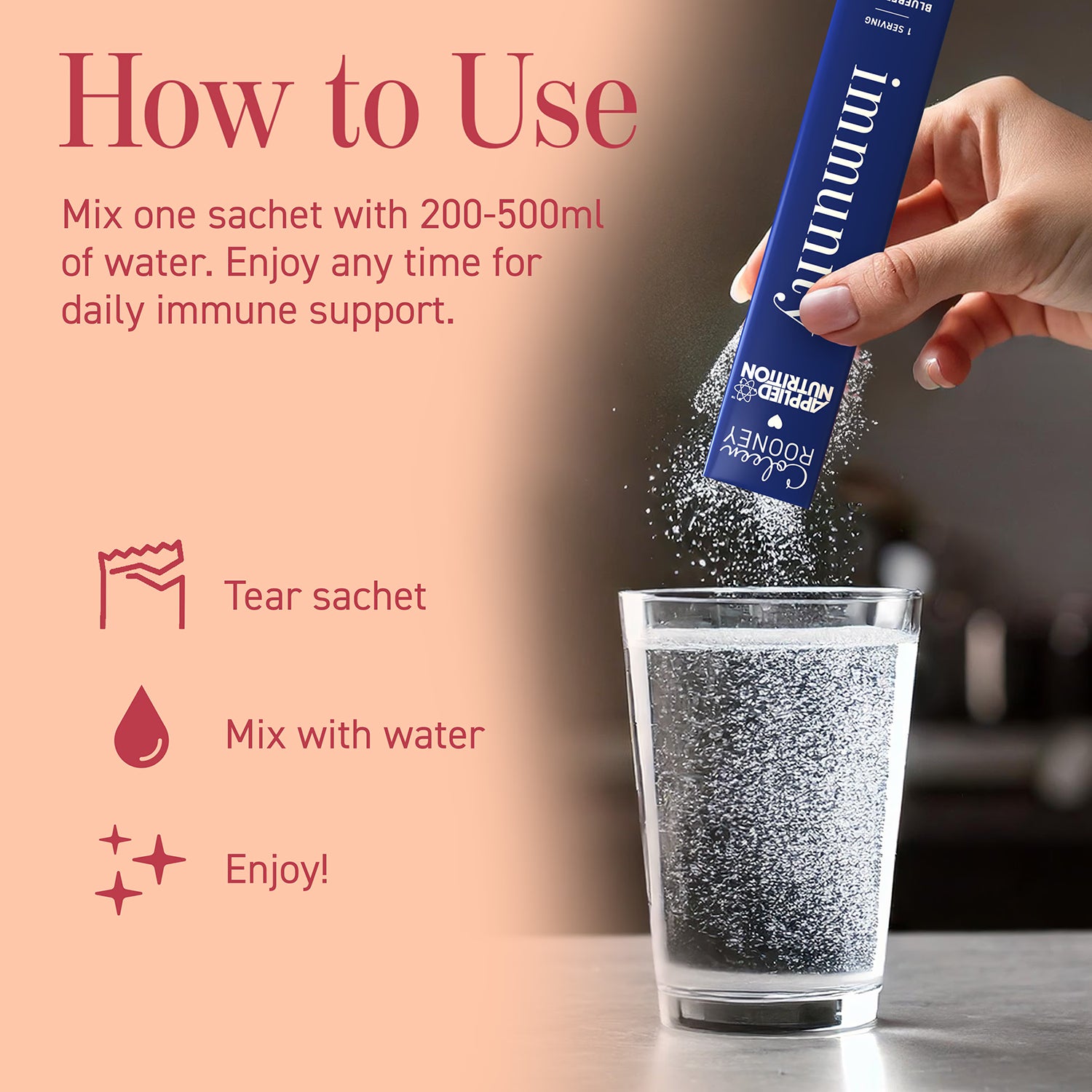 Applied Nutrition Immunity Support Powder Sticks Blueberry and Raspberry Flavor 14 x 5g Sachets - British product