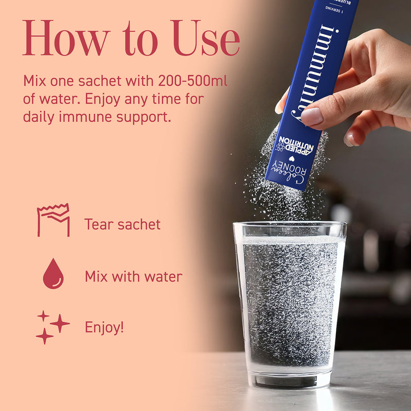 Applied Nutrition Immunity Support Powder Sticks Blueberry and Raspberry Flavor 14 x 5g Sachets - British product