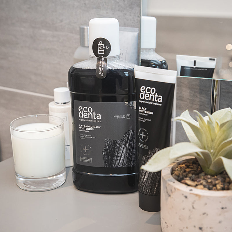 Ecodenta Extra Whitening Mouthwash Black Charcoal 500ml - British product