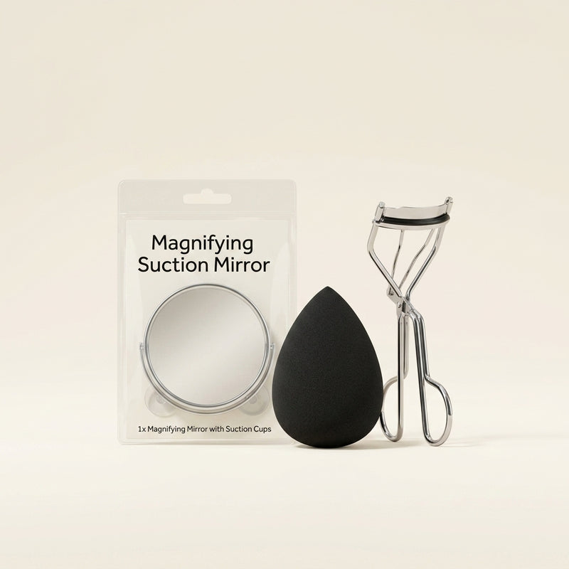 No7 accessories bundle with eyelash curler mirror sponge, UK version