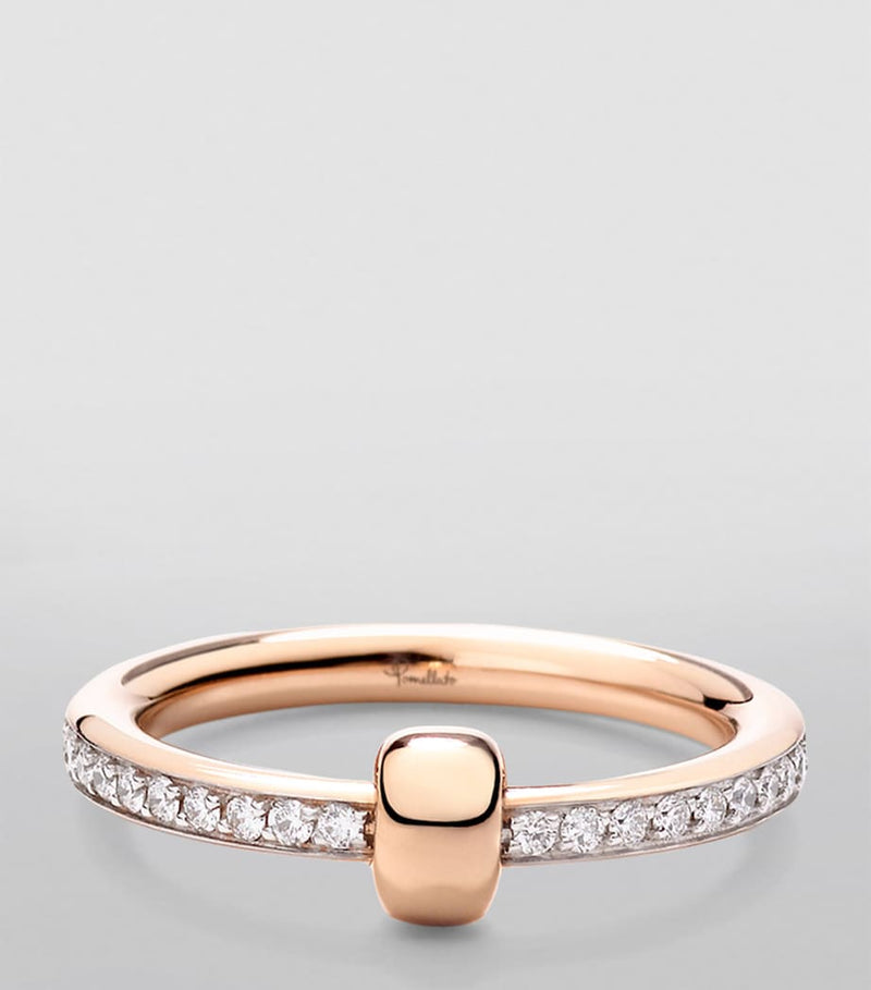 Pomellato rose gold diamond Together ring, imported from the UK