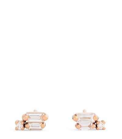 Harrods Suzanne Kalan Rose Gold and Diamond Bold Burst Stud Earrings- Buy online at McGrocer