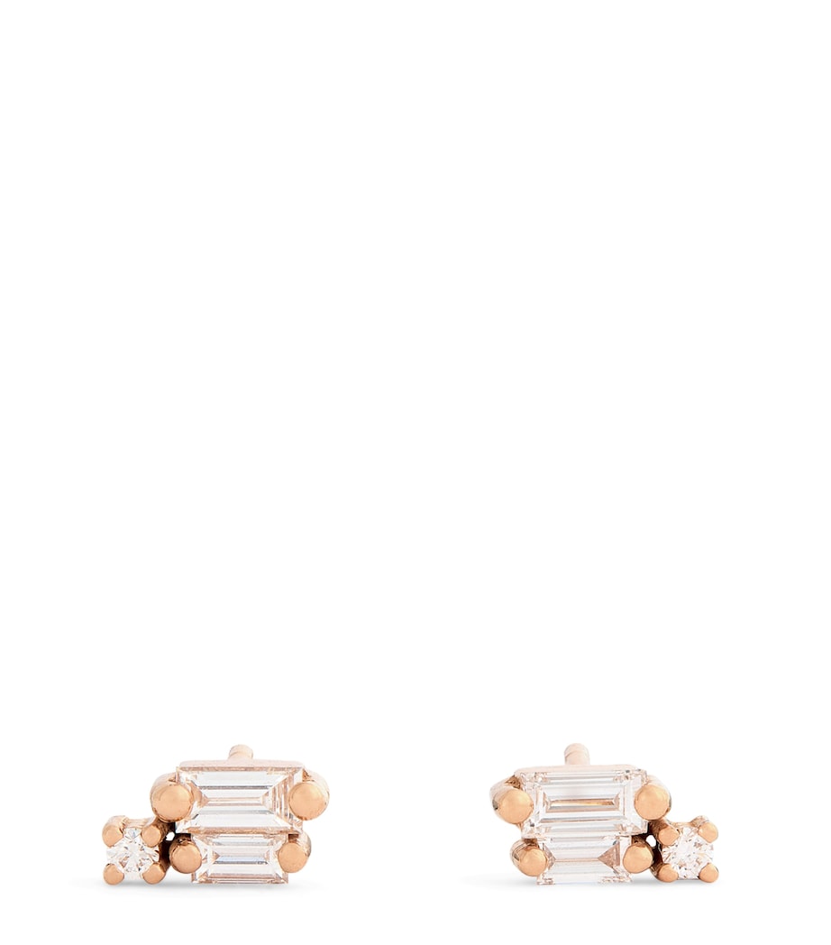 Suzanne Kalan rose gold diamond earrings, imported from the UK